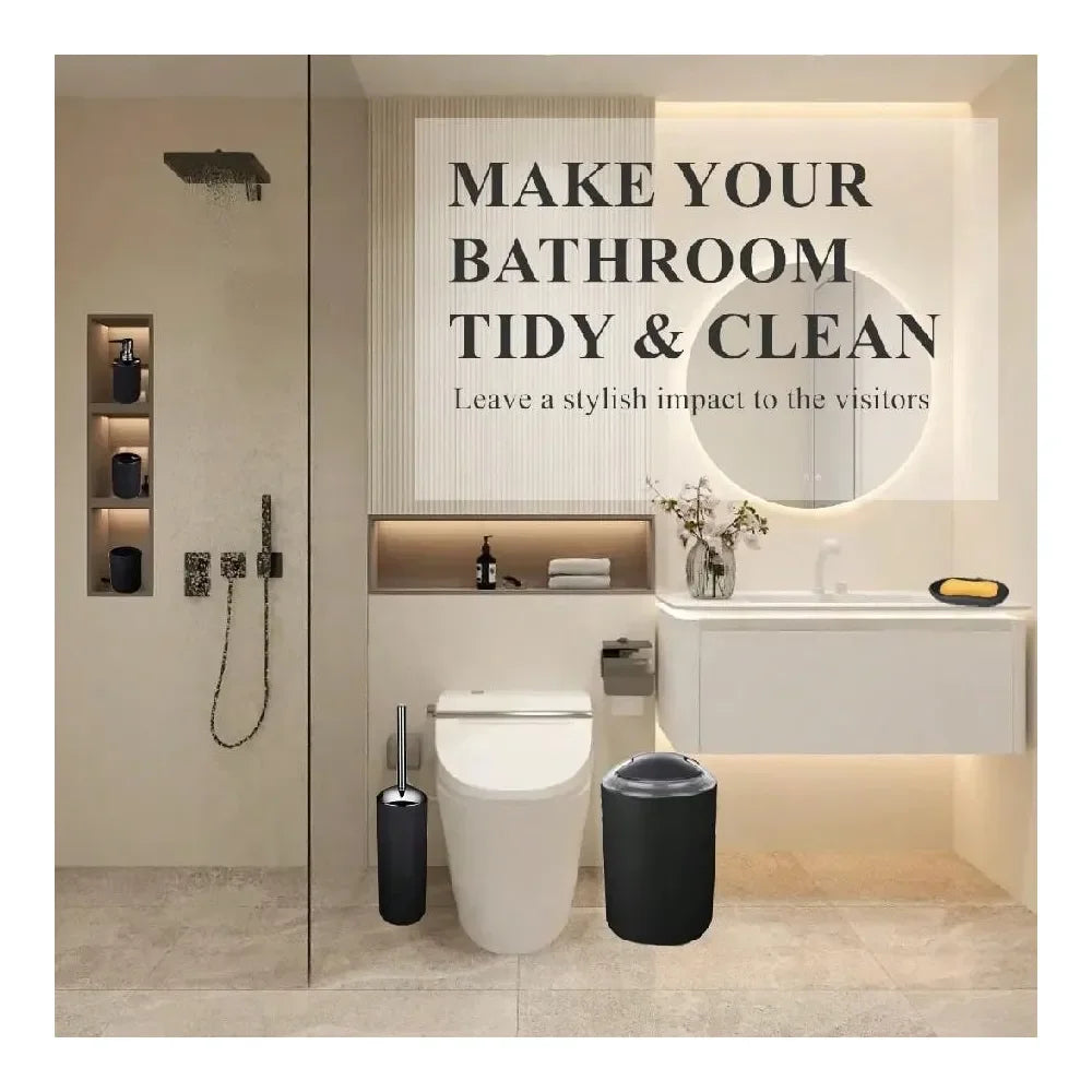 Luxury Bathroom Accessories Set With Toilet Brush Lotion Bottle Holder