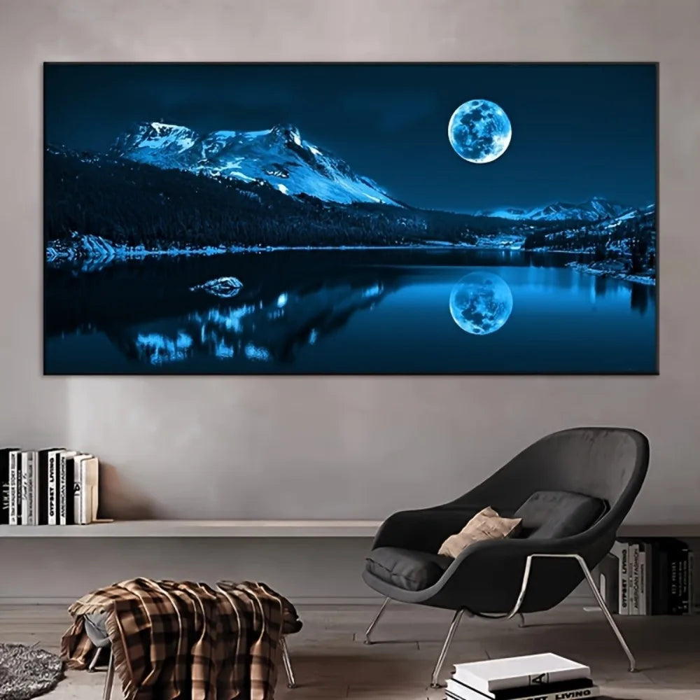 Stunning landscape wall art canvas poster, stylish, 1.5 inch thick solid wood frame