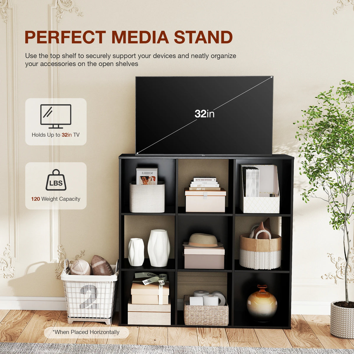 JHK Wooden Storage Organizer Bookcase Open Shelves for Home Office