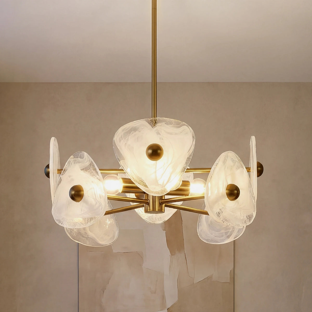 Modern Glass Chandelier For Dining Room And Bedroom Lighting