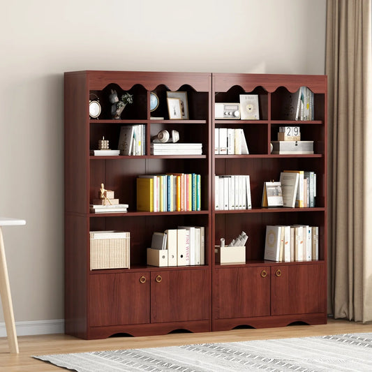 5-Tier Open Bookcase Tall Modern Bookshelf  Wood Display Floor Bookshelf Storage Organizer Shelf for Bedroom Living Room Office