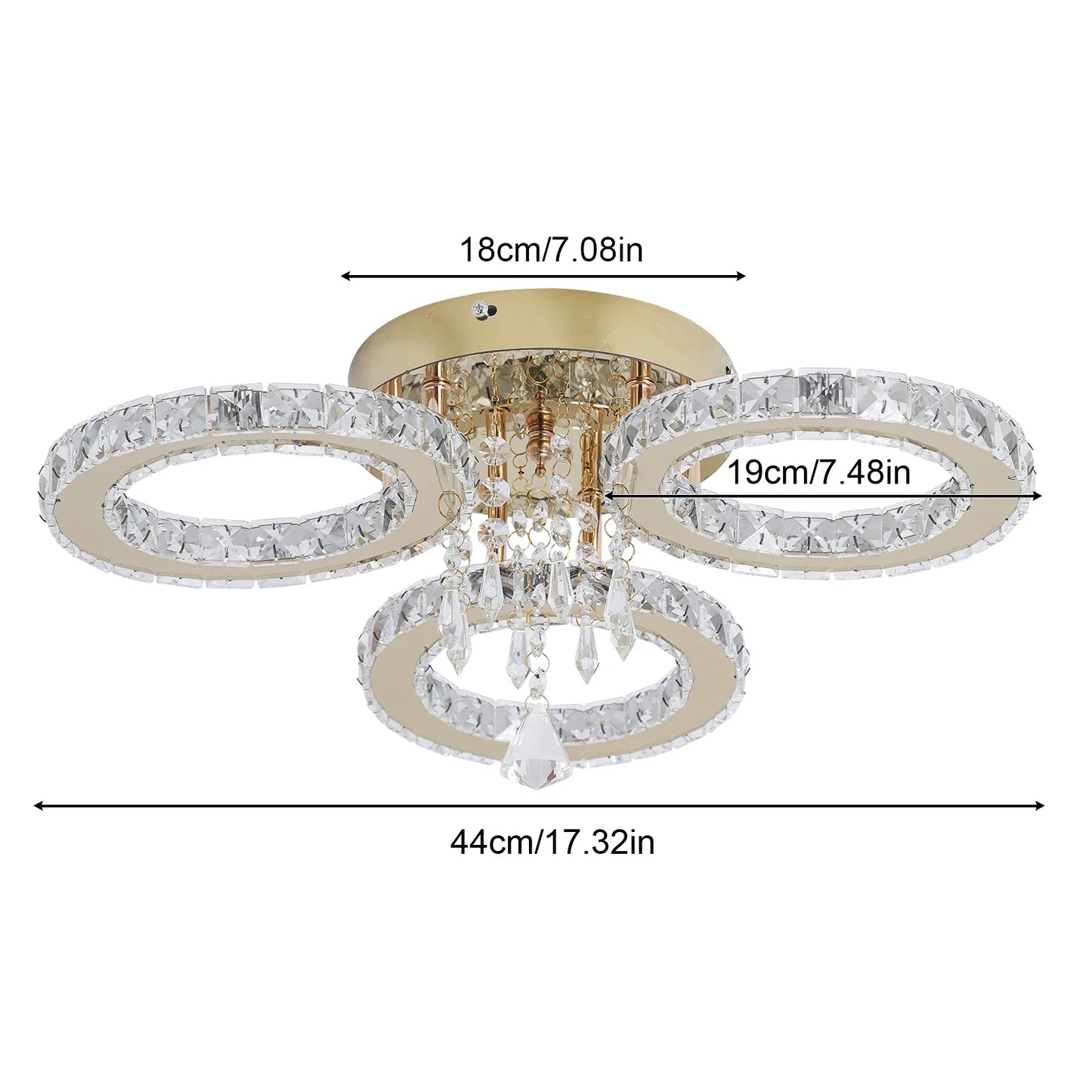 VETRULUS Crystal Chandelier Ceiling Light For Living Room