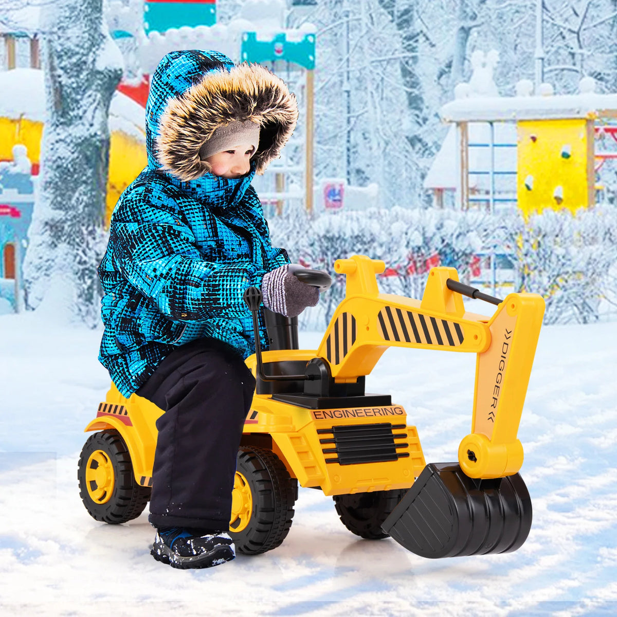 MULTIGOT Kids Ride On Excavator With Adjustable Shovel And Sound