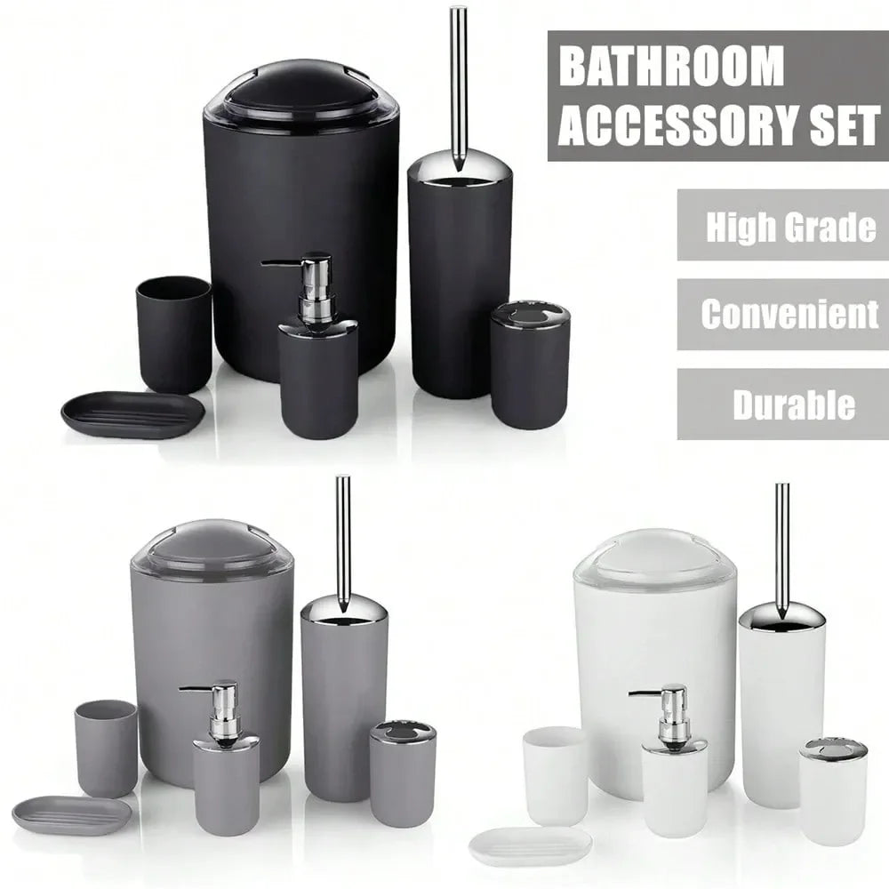 Luxury Bathroom Accessories Set With Toilet Brush Lotion Bottle Holder