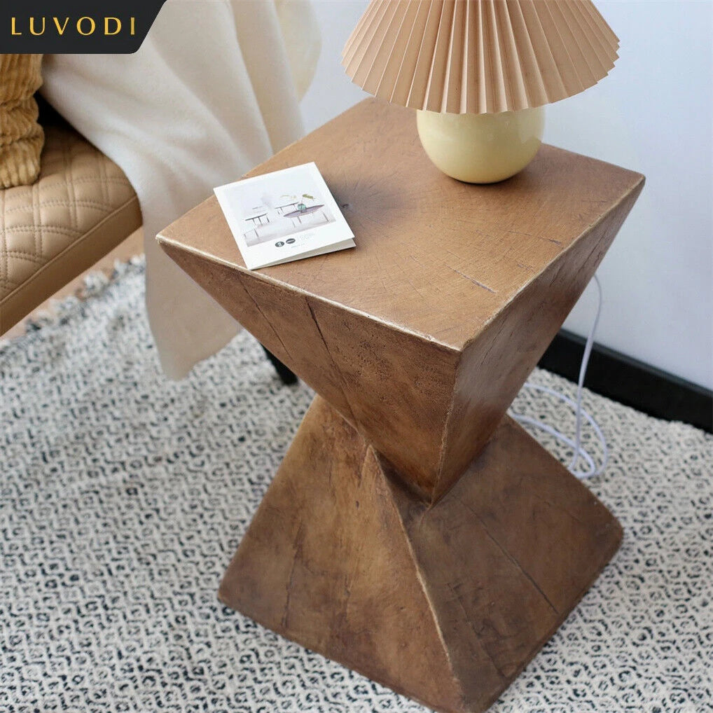 LUVODI Lightweight Concrete Accent Table Sofa Side Chair Bedside End Table for Living Room Bedroom Interior Decor
