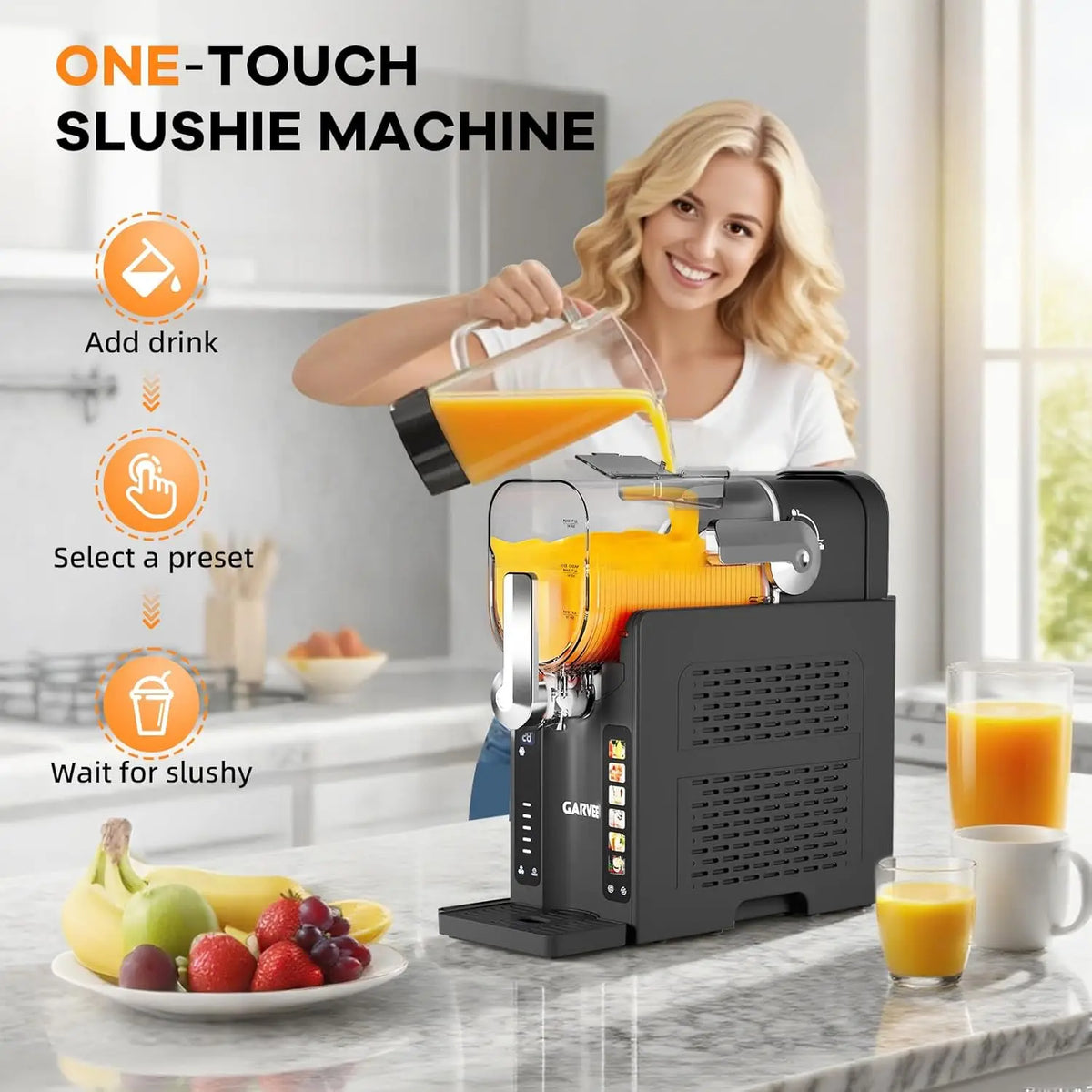 Acekool No Ice Slushie Maker With LED Display And Presets