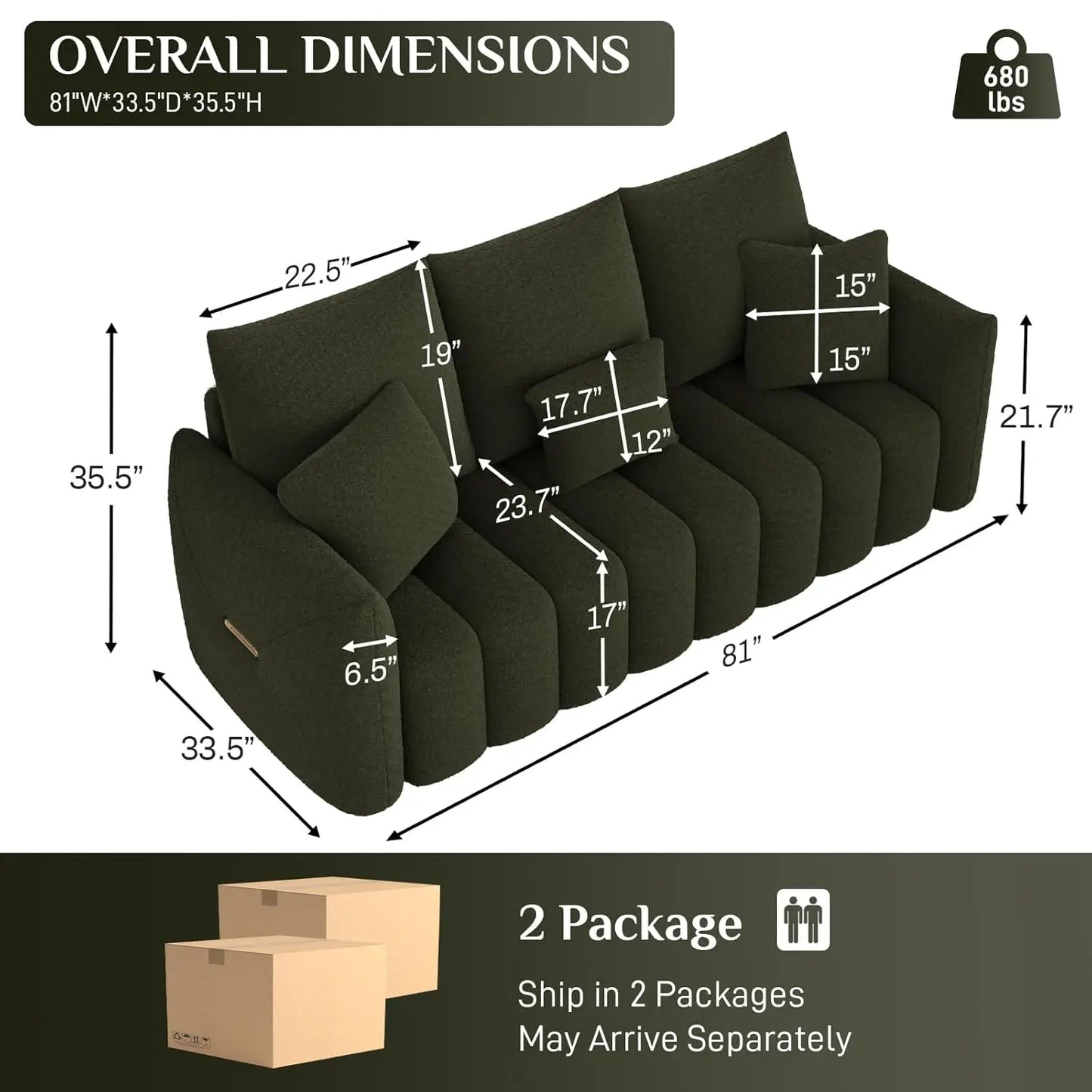 81" Modern Sofa Couch, Comfy Upholstered Teddy Deep Seat Boucle Sofa, Modern 3-Seater Cloud Couch, Oversized Loveseat, Custom