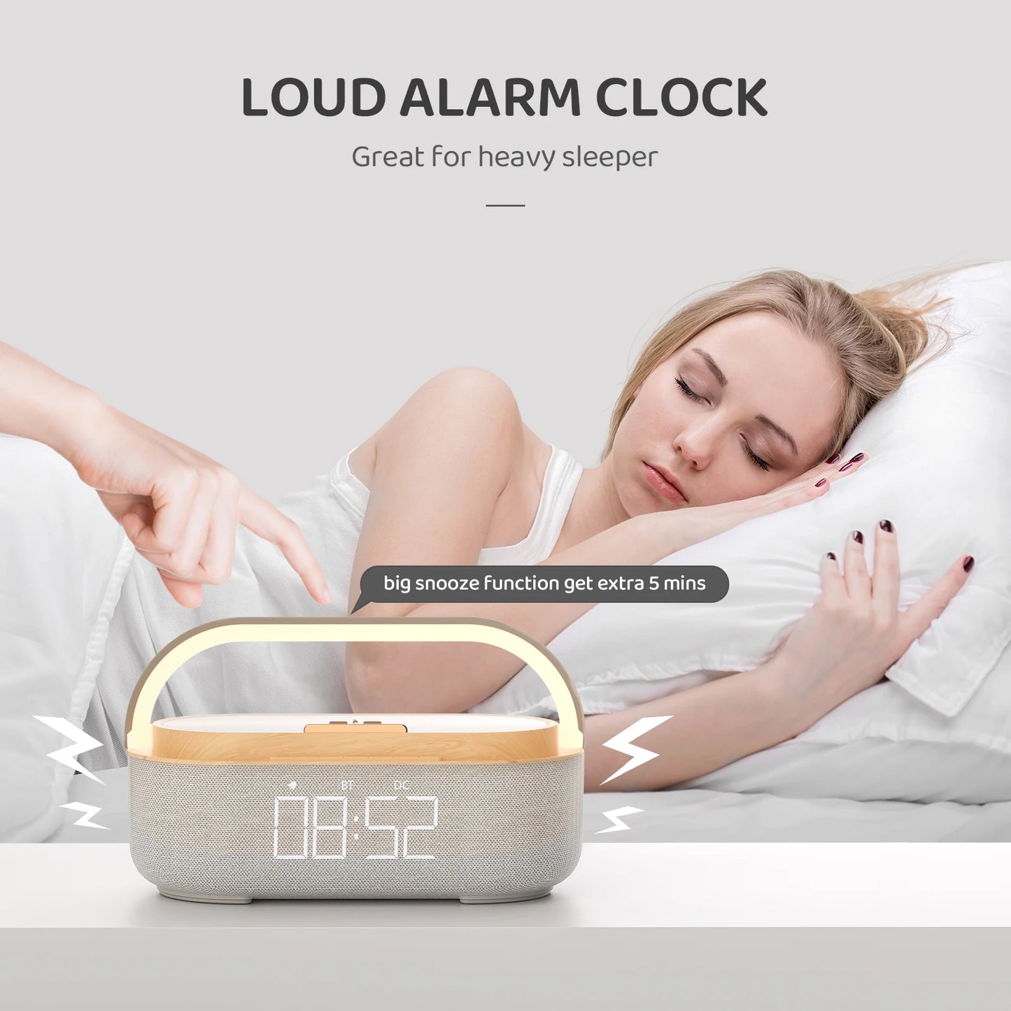 COLSUR S29 Bluetooth Speaker With Alarm Clock And Wireless Charging