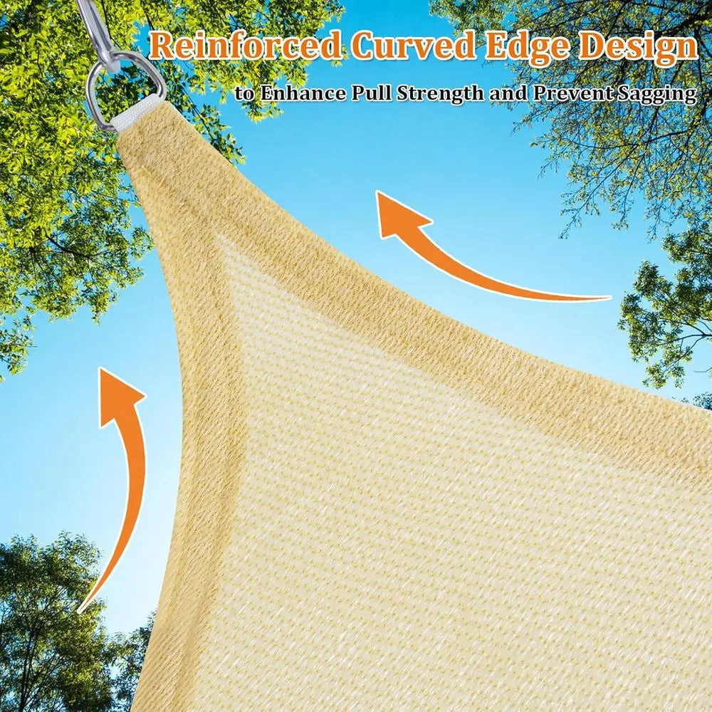 Custom Sun Shade Sail 16'x18'x24.1' e Sun Sail Shades Patio UV Block Breathable or Garden Yard Activities, Sand (We Make Custom