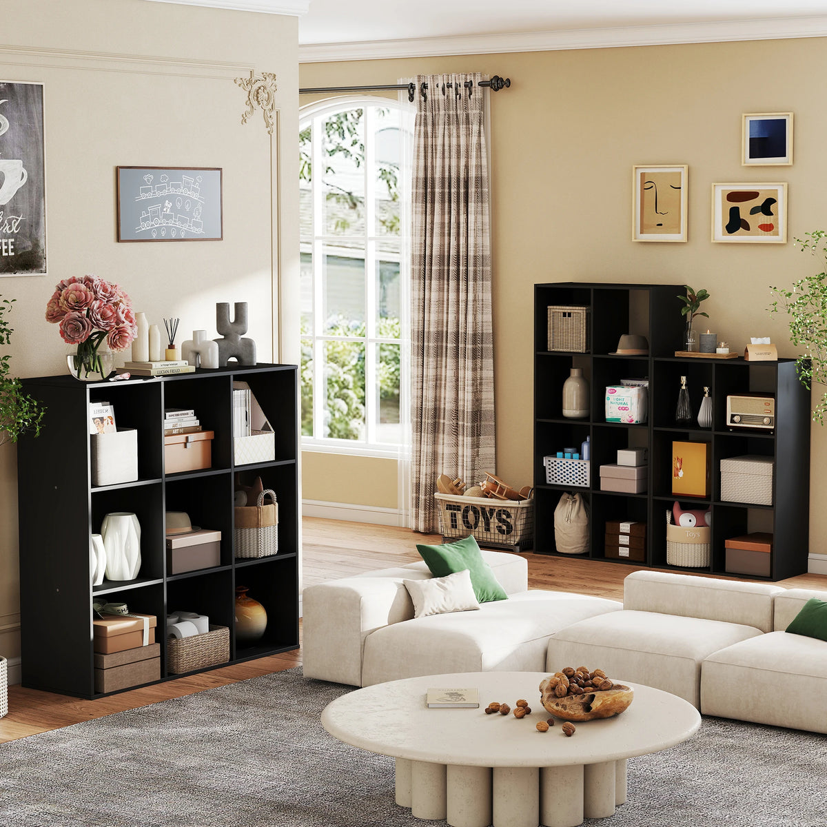JHK Wooden Storage Organizer Bookcase Open Shelves for Home Office