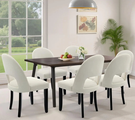 Upholstered Dining Chairs Set Of 6 Mid Century Modern