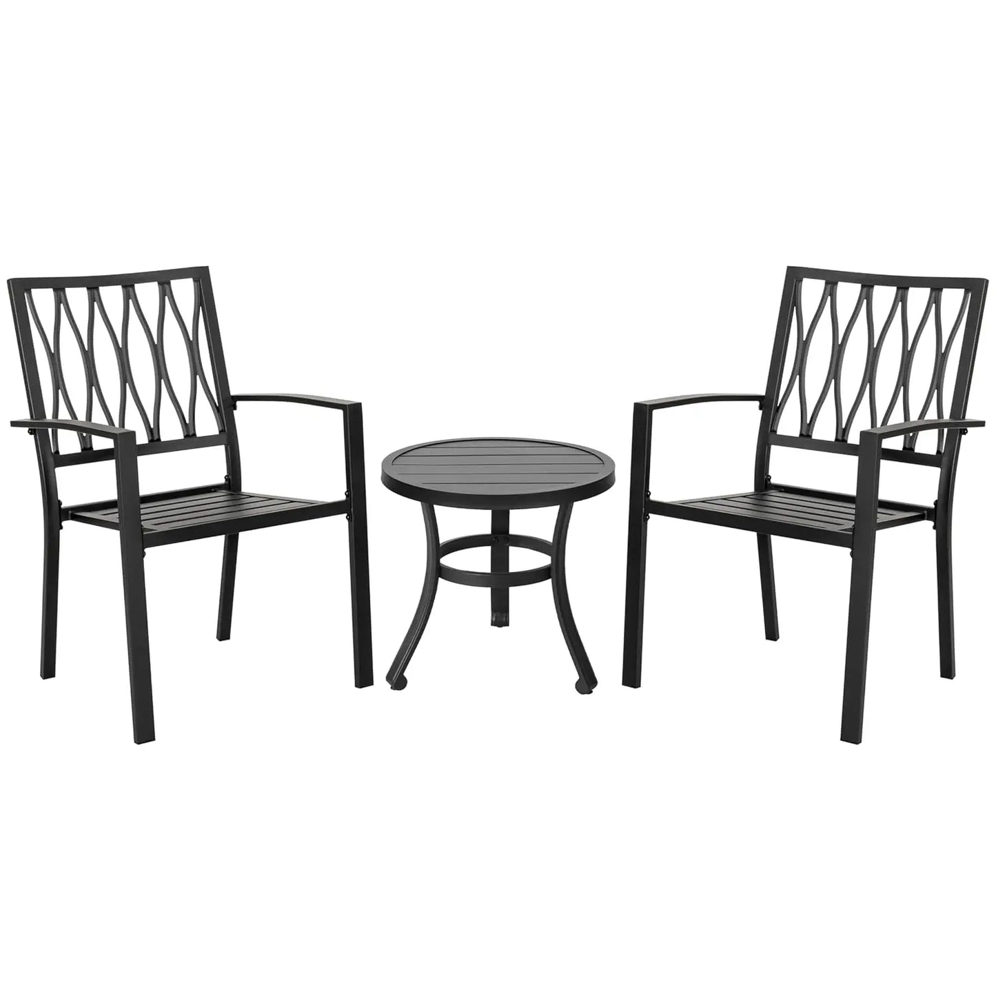 3-Piece Patio Bistro Set, All Weather Breathable Textilene Swivel Chairs and Side Table, Outdoor Patio Furniture Set, Custom