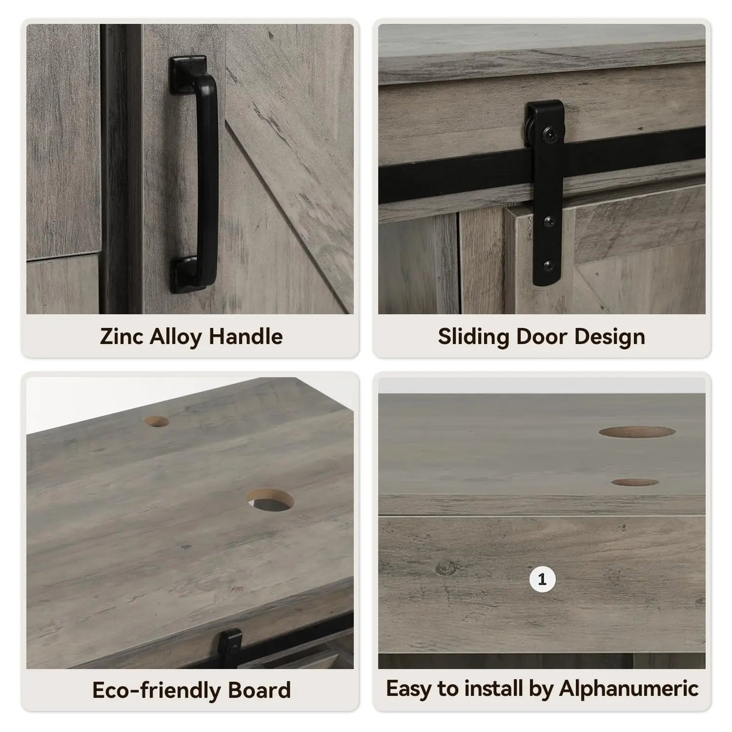 60" Barn Door Bathroom Vanity with 6 Drawers and Two Doors, Farmhouse Style Standing Pedestal Cabinet with Two Blue, Custom