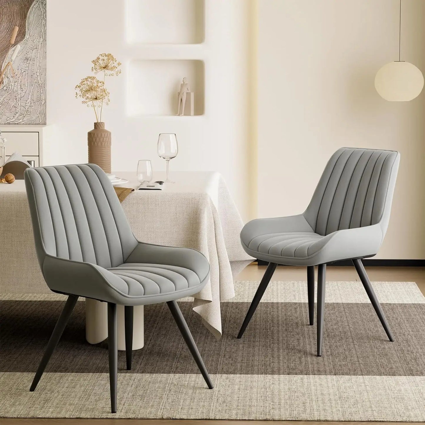Upholstered Dining Chairs Set Of 4 With Fabric Cushioned Seats
