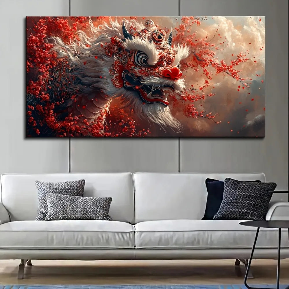 Fantastic Dragon Element Home wall decoration - ideal interior art, 1.5 inch thick pine solid wood frame