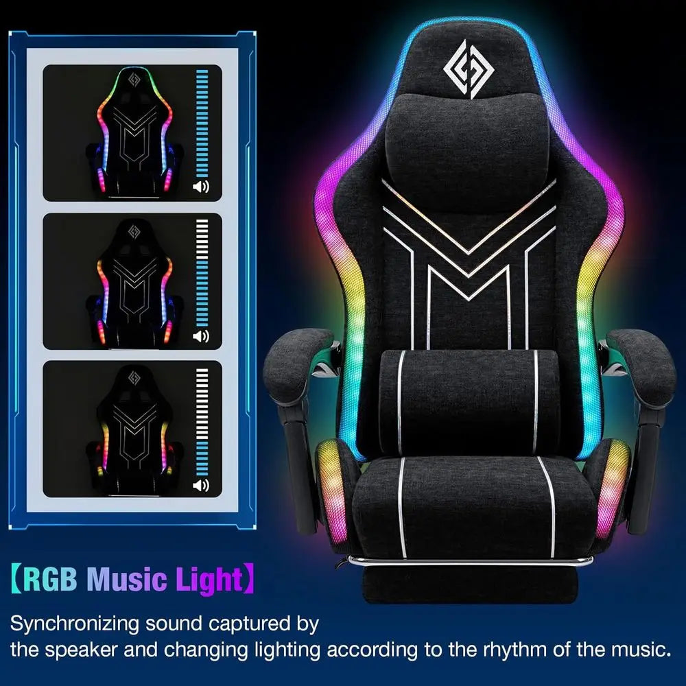 RGB Gaming Chair With Bluetooth Speakers And Music Reactive Lighting