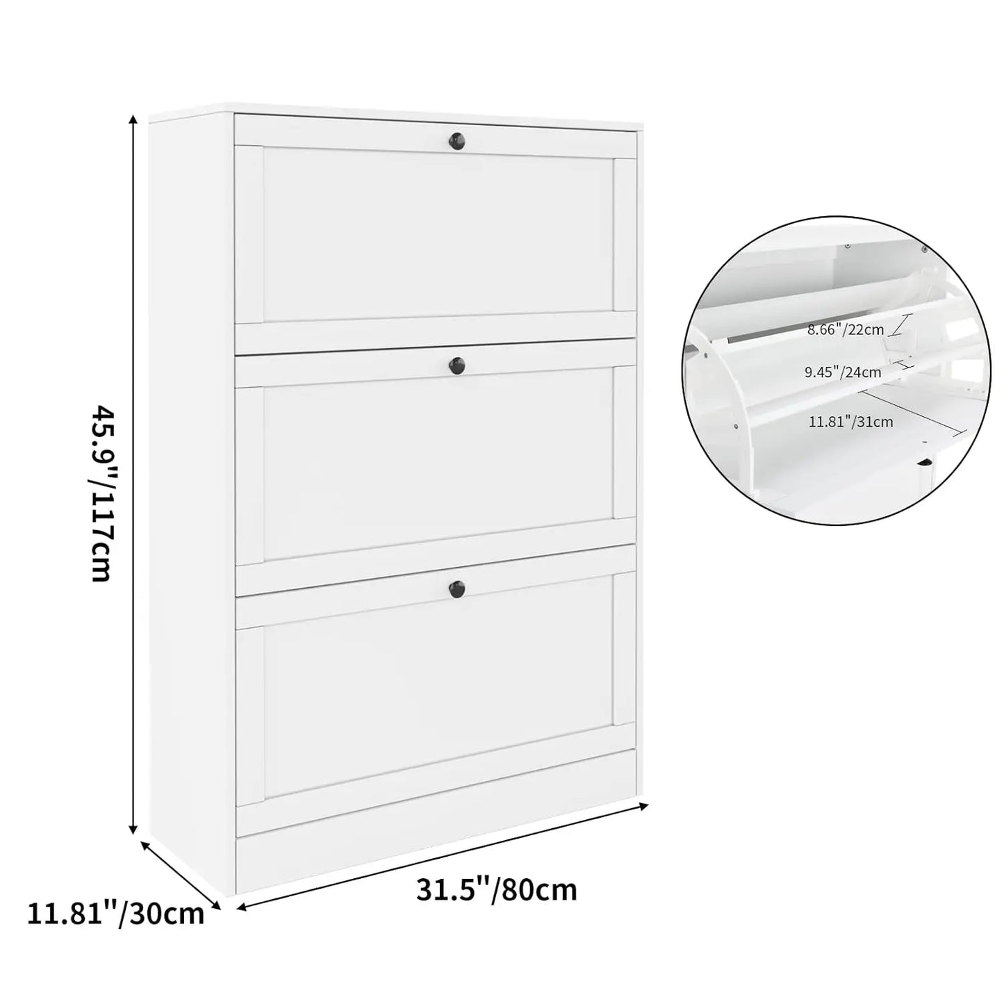 XIAOLANG Shoes Storage Cabinet With 3 Flip Drawers