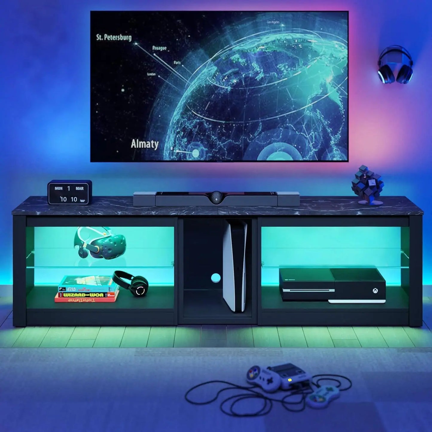 TV Stand and Gaming Entertainment Center for PS5 Modern Console