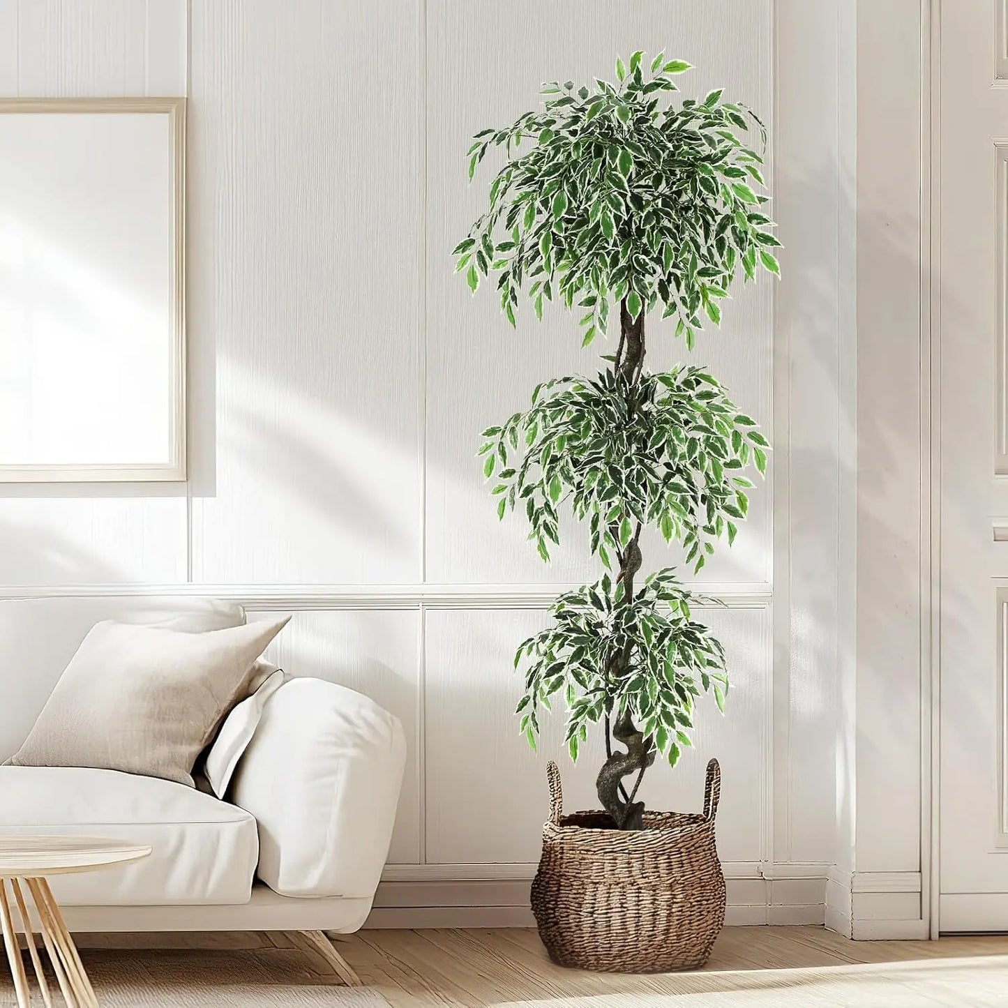 HiMISS Artificial Ficus Tree Indoor Outdoor Decorative Floor Plant