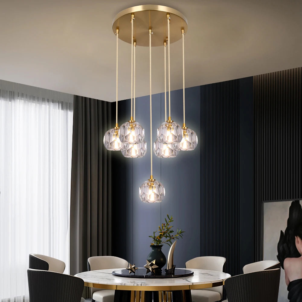 VETRULUS Crystal Pendant Ceiling Lamps Modern Home Decoration