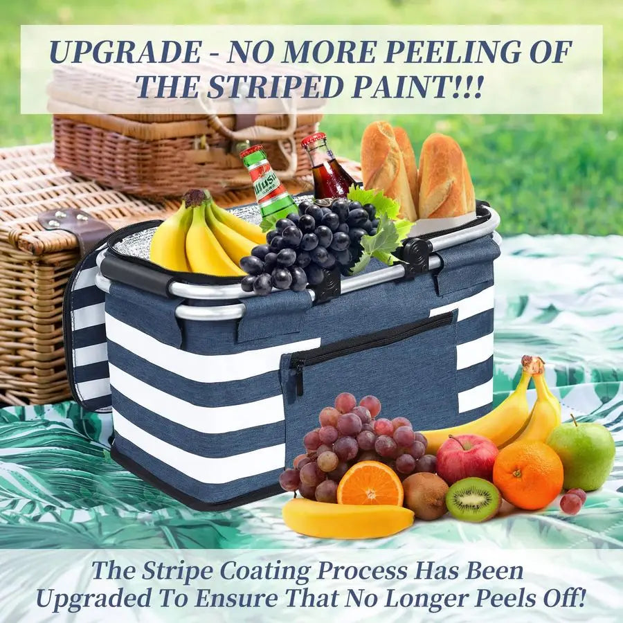 Leakproof Collapsible Picnic Insulated Cooler Bag With Lid