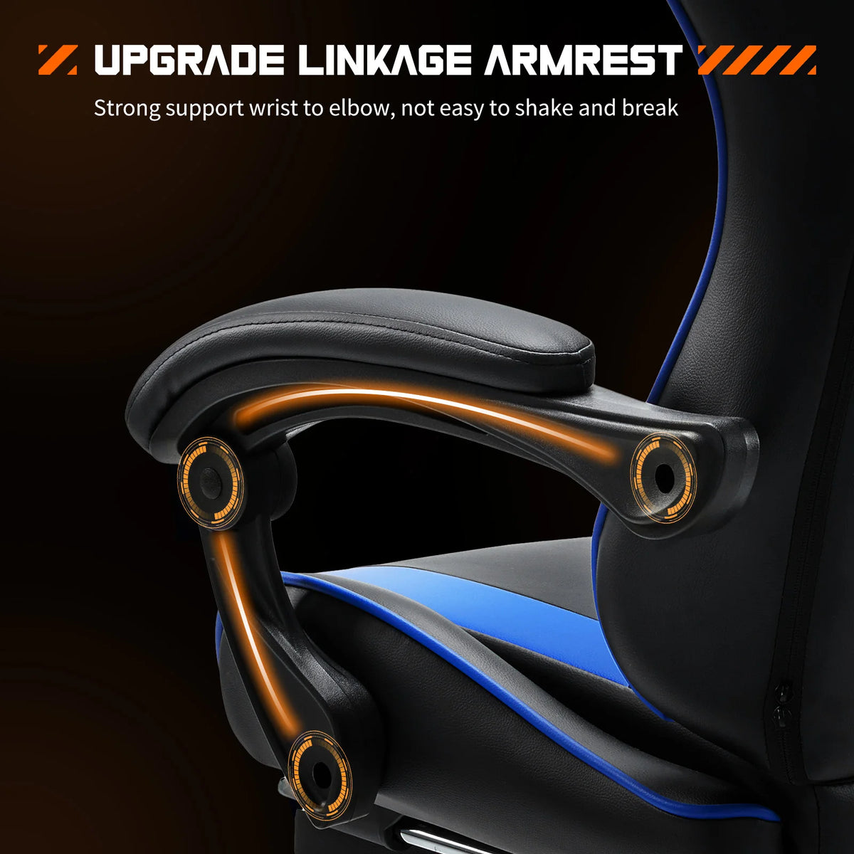 JHK Gaming Chair Adjustable Swivel With Headrest And Lumbar Support