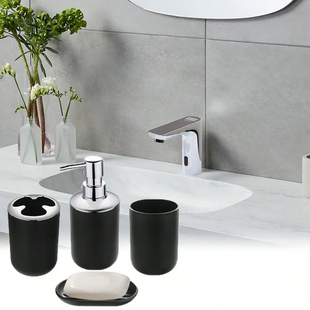 Luxury Bathroom Accessories Set With Toilet Brush Lotion Bottle Holder