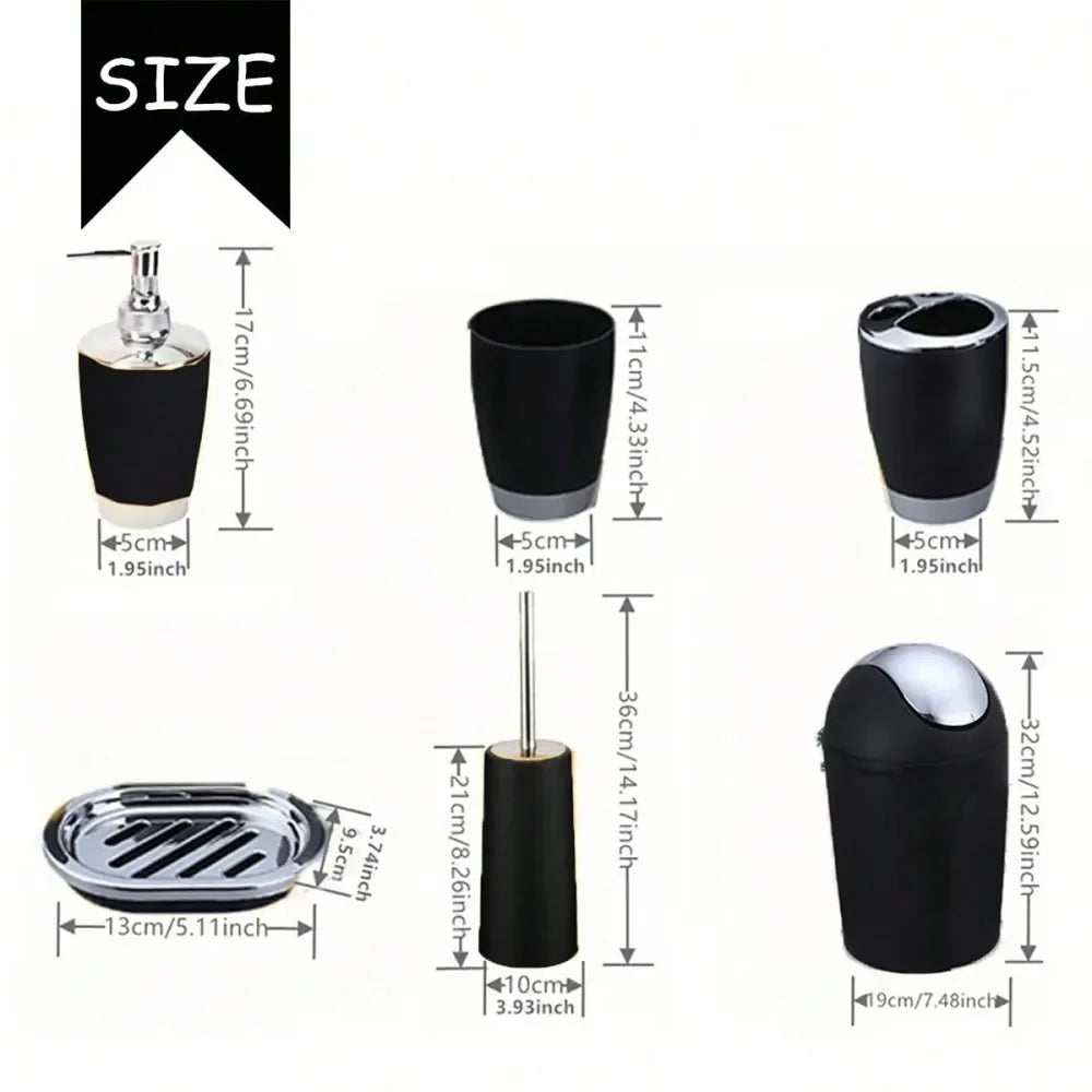 Plastic Bathroom Organizer Set With Toilet Brush And Holder