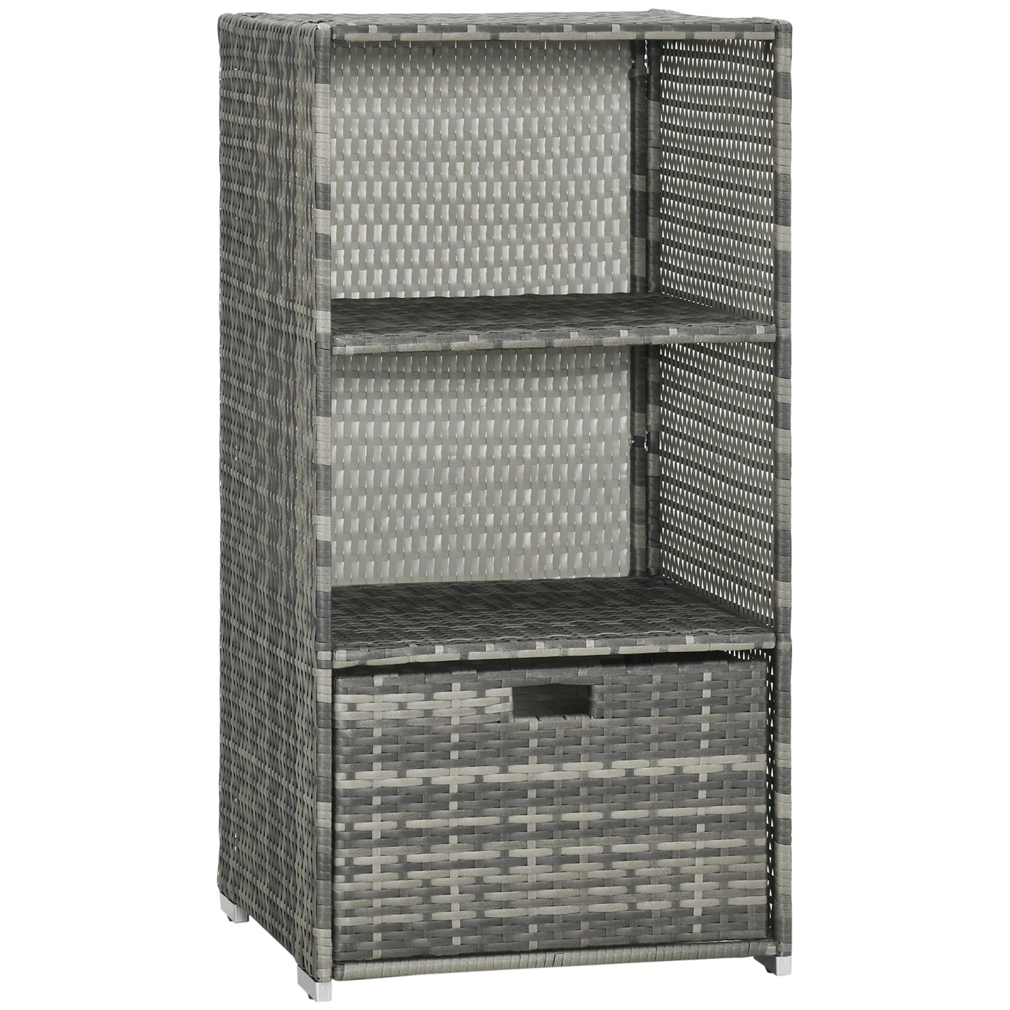 Waterproof Pool Storage, Valet Towel Rack, 2 Shelf Organizer Drawer, Gray