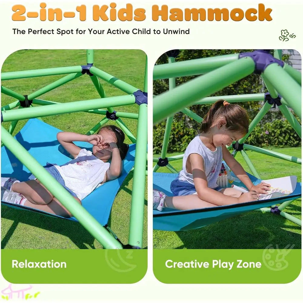 Zupapa Monkey Bars ClimDome with Hammock - Sturdy & Portable Jungle Gym with Hammock or Kids, Backyard Playset or Toddlers, Acti