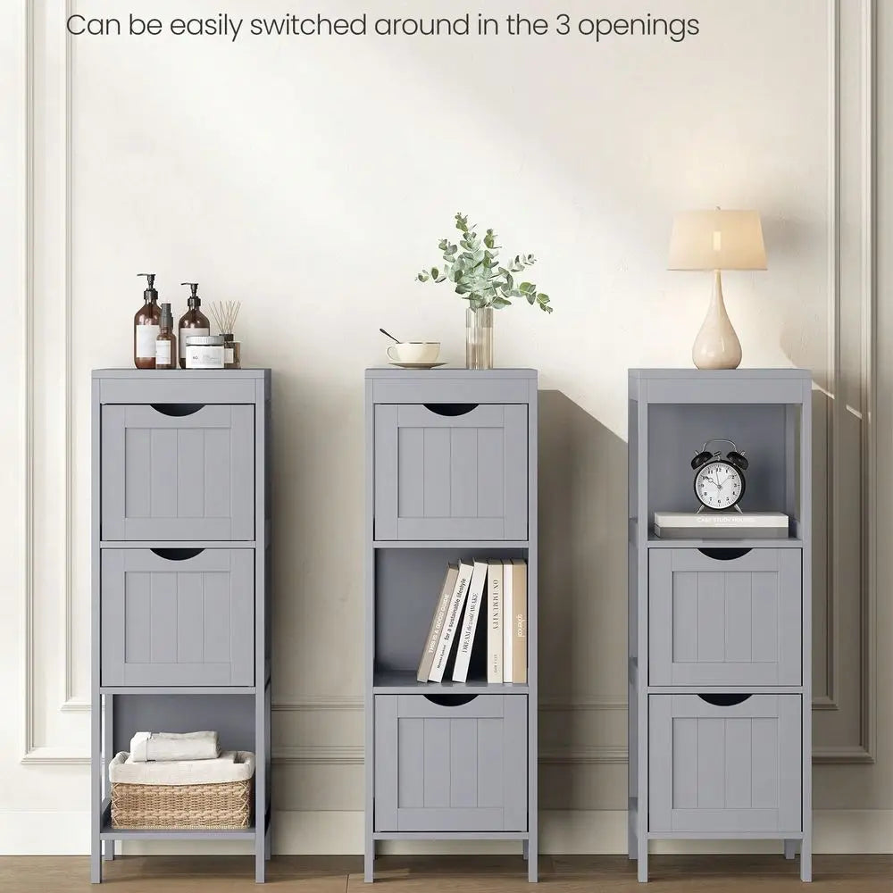 Modern Bathroom Floor Cabinet With 2 Drawers And Open Shelf - Freestanding Storage Organizer Bathroom Floor Cabinet With