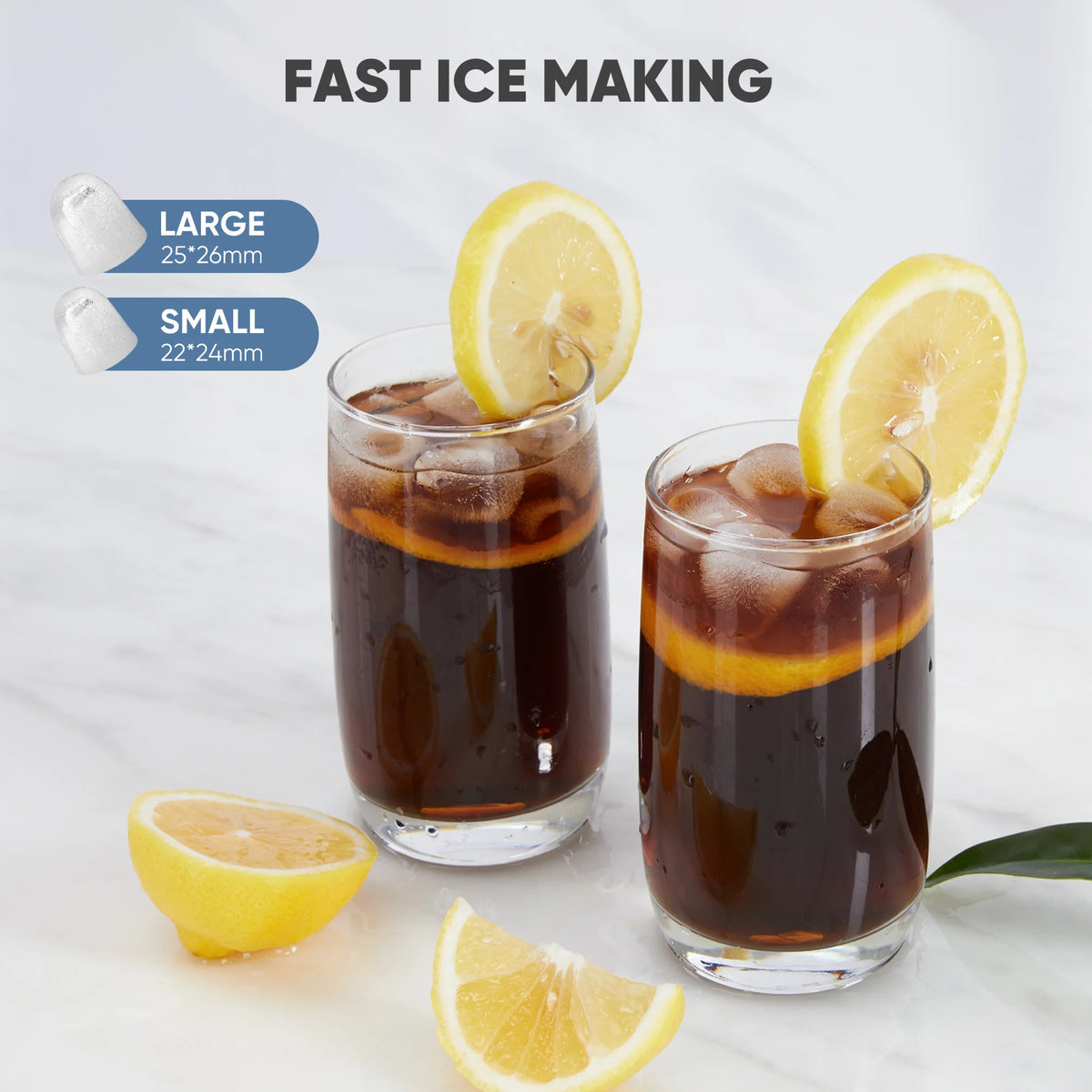 Portable Countertop Ice Maker with Self-Cleaning Bullet Ice Cubes