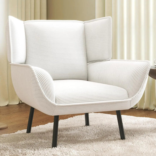 MOYU Upholstered Accent Chair With High Wingback For Living Room