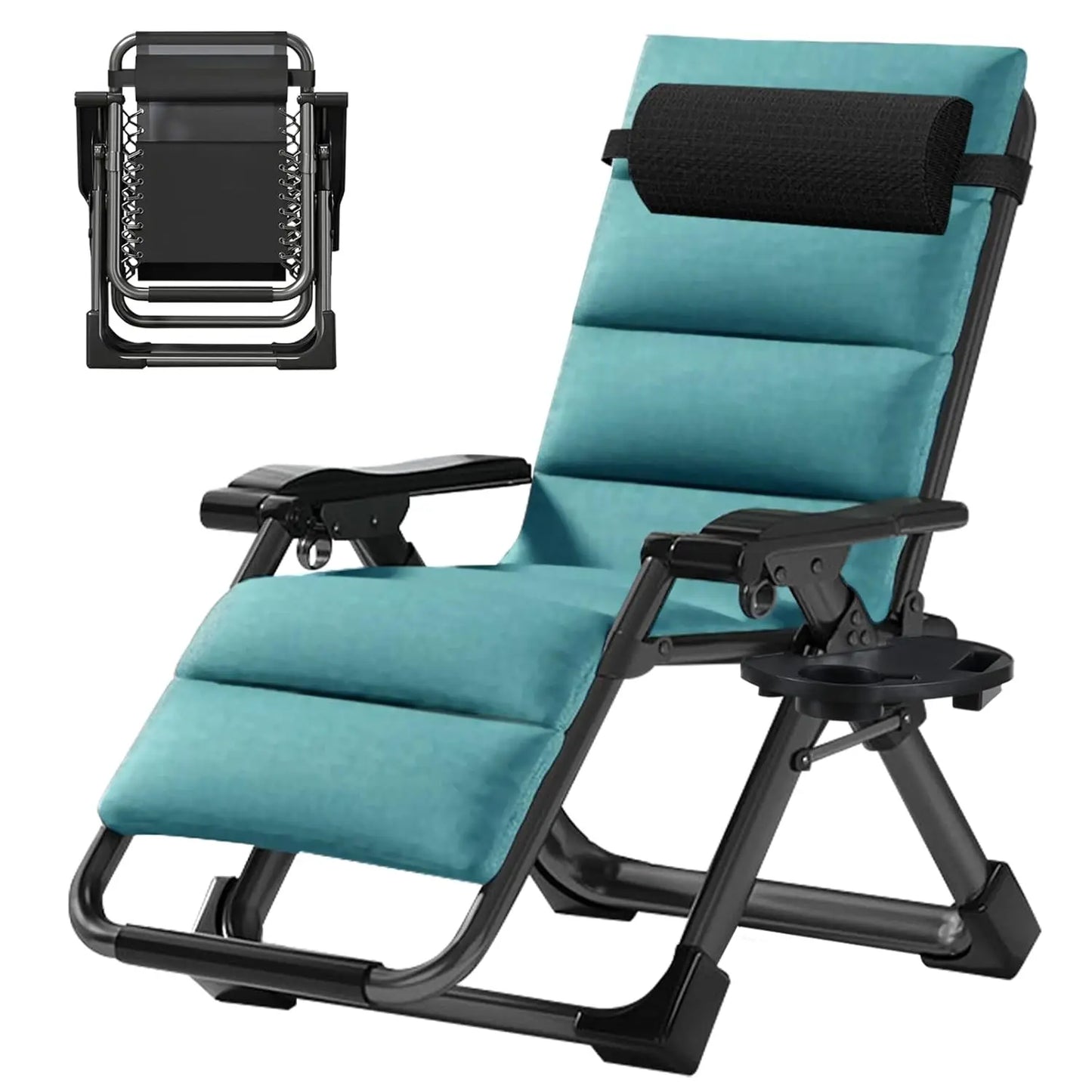 Oversized Zero Gravity Chair, 29In XL Lawn Folding Lounge Chairs, Lawn Recliner, Reclining Patio Lounger Chair, Folding, Custom