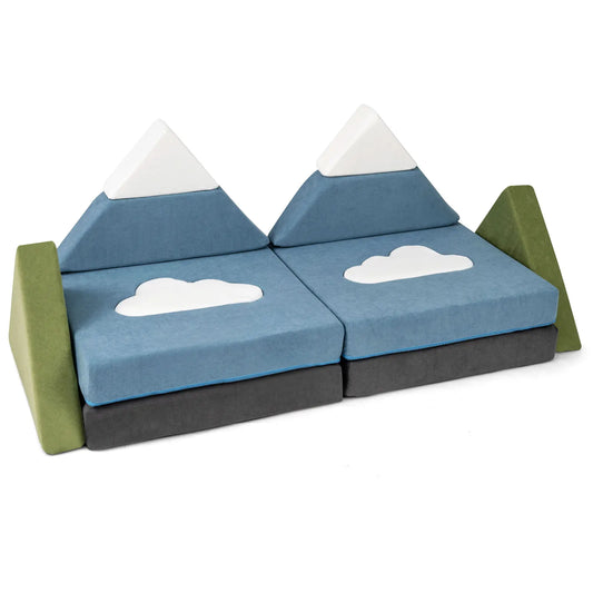 HOMASIS Modular Kids Play Couch Snow Mountain Foam Building Fort