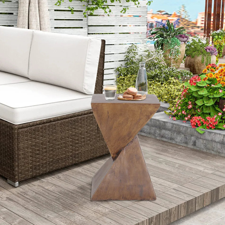 LUVODI Lightweight Concrete Accent Table Sofa Side Chair Bedside End Table for Living Room Bedroom Interior Decor