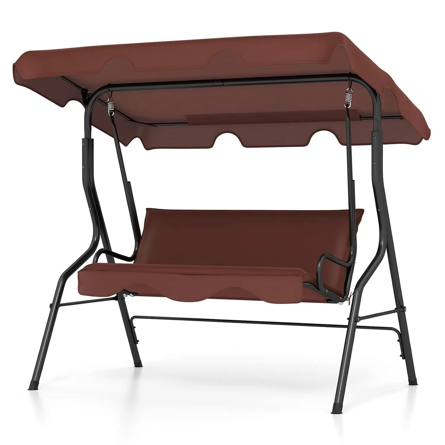 3 Person Porch Swing, Patio with Removable Cushion & Powder-Coated Steel Frame, Outdoor Swing with Canopy for Porch,, Custom