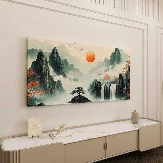 Landscape canvas wall art, suitable for bedrooms, living rooms and home offices, 1.5 inch thick solid pine frame