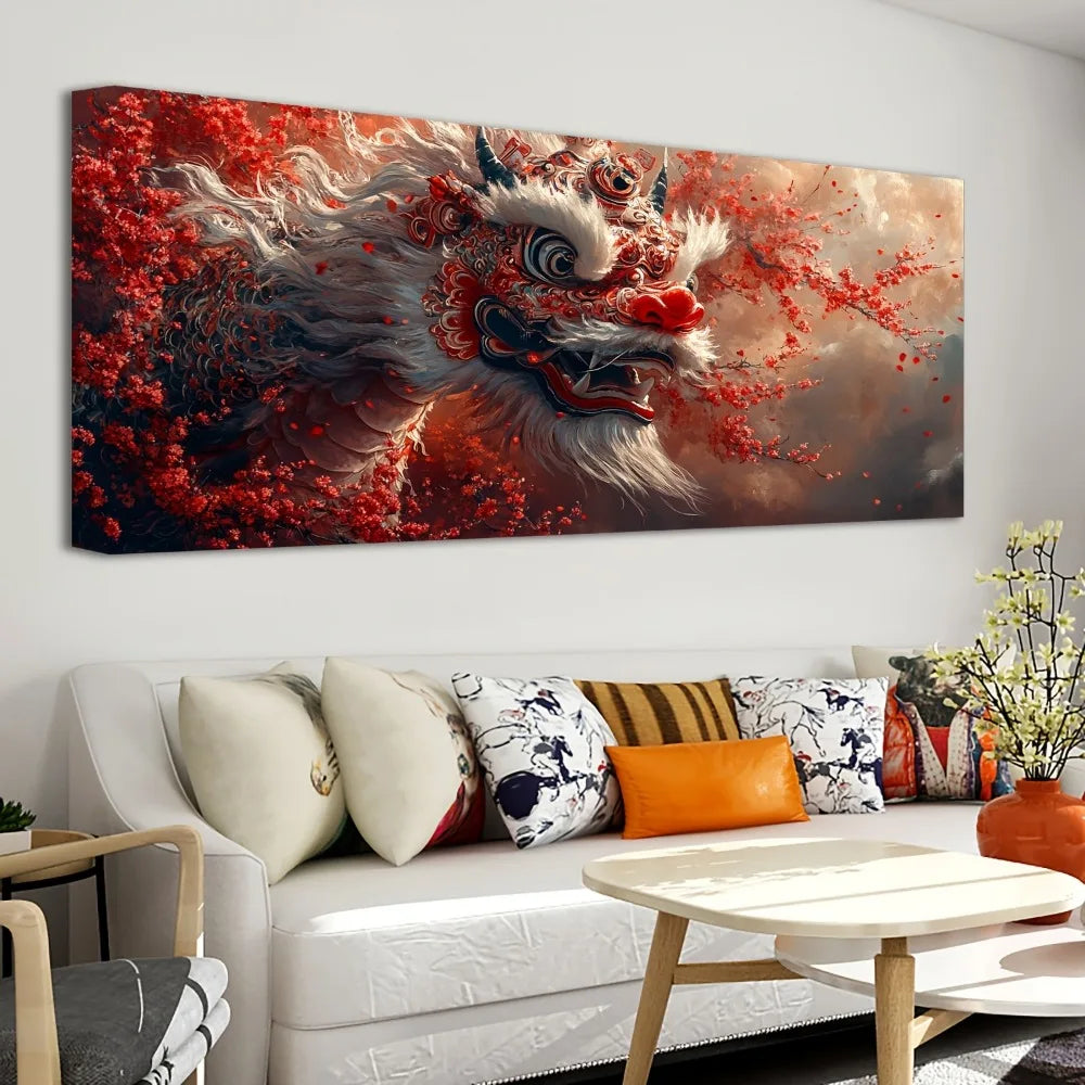 Fantastic Dragon Element Home wall decoration - ideal interior art, 1.5 inch thick pine solid wood frame