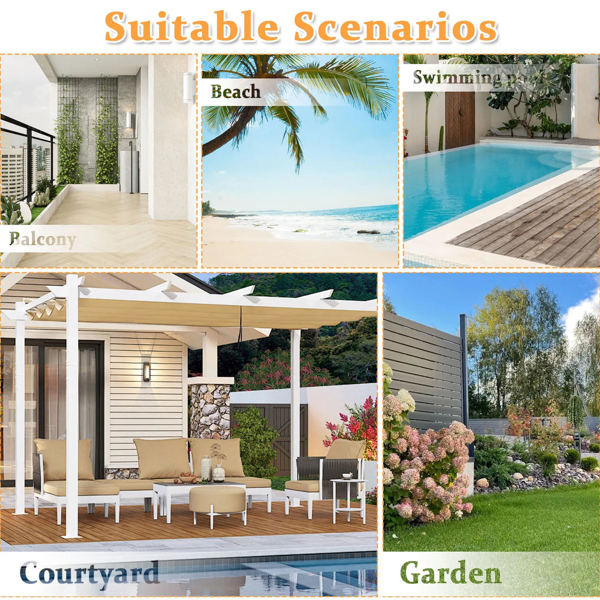 6-Piece Outdoor Patio Furniture Set, Brown PE Rattan Wicker Sectional Conversation Sofa with Cushions & Glass Coffee Table, Weather Resistant Modular Patio Furniture Set for Backyard Porch Garden – Outdoor Furniture, Patio
