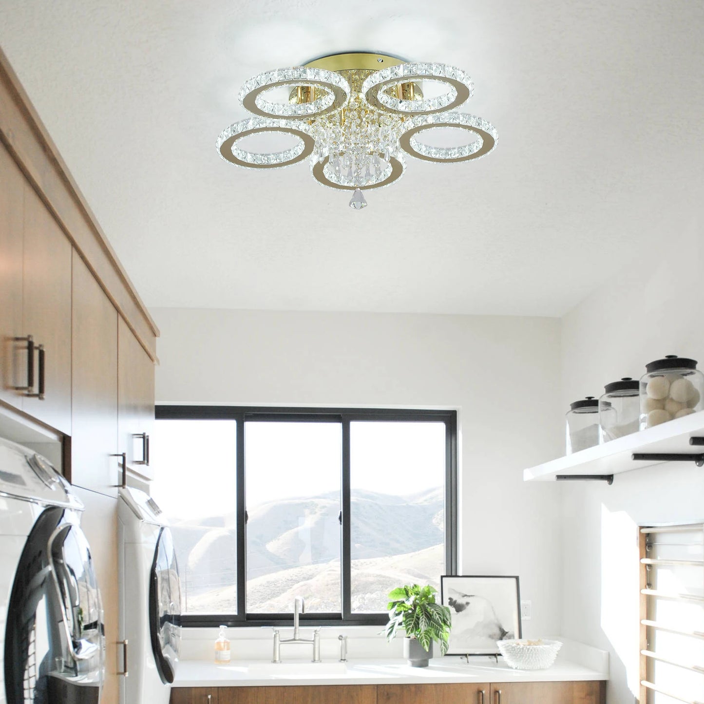 VETRULUS Crystal Chandelier Ceiling Light For Living Room