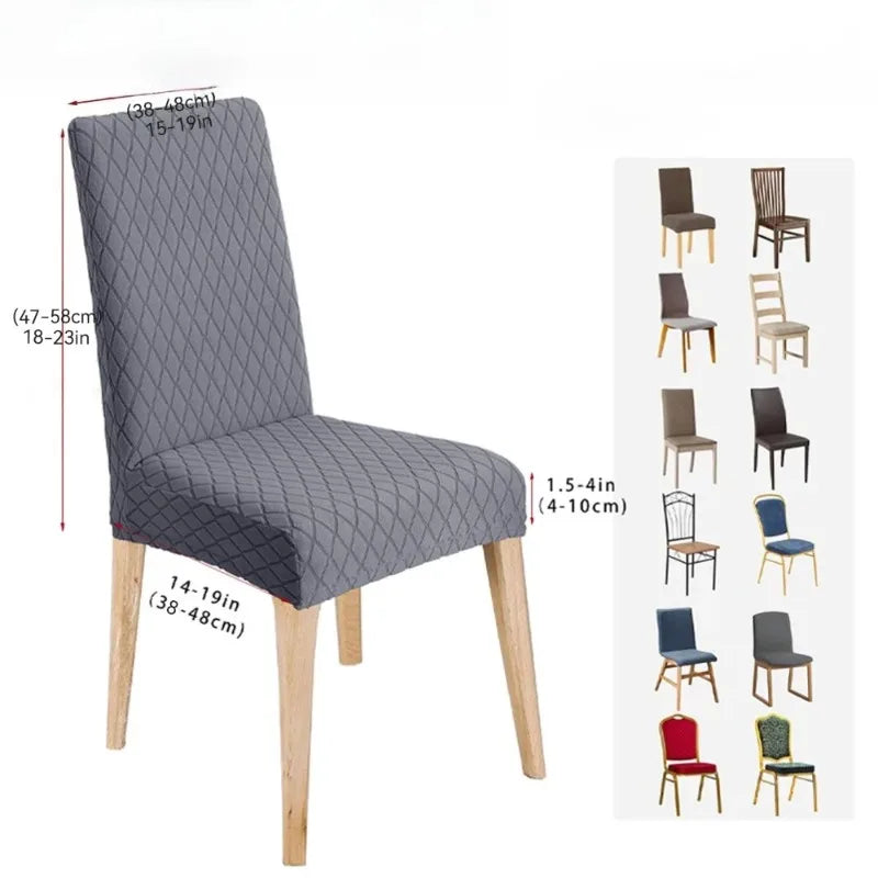 NONECN Jacquard Chair Cover Set Diamond Pattern Elastic Slipcovers