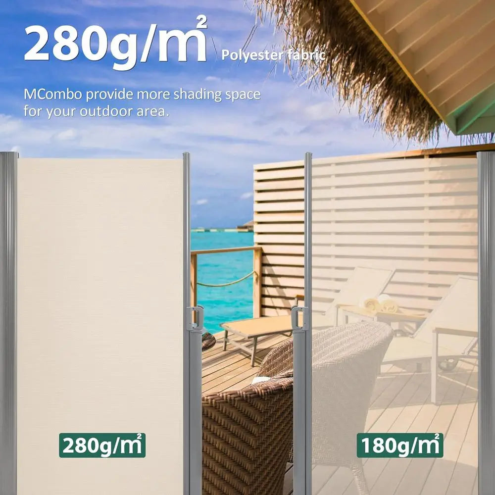 78" x 138" Aluminium Patio Retractable Side Awning, ully Assembled Waterproo Sunshade Privacy Sn or Garden, Balcony and Pools (B
