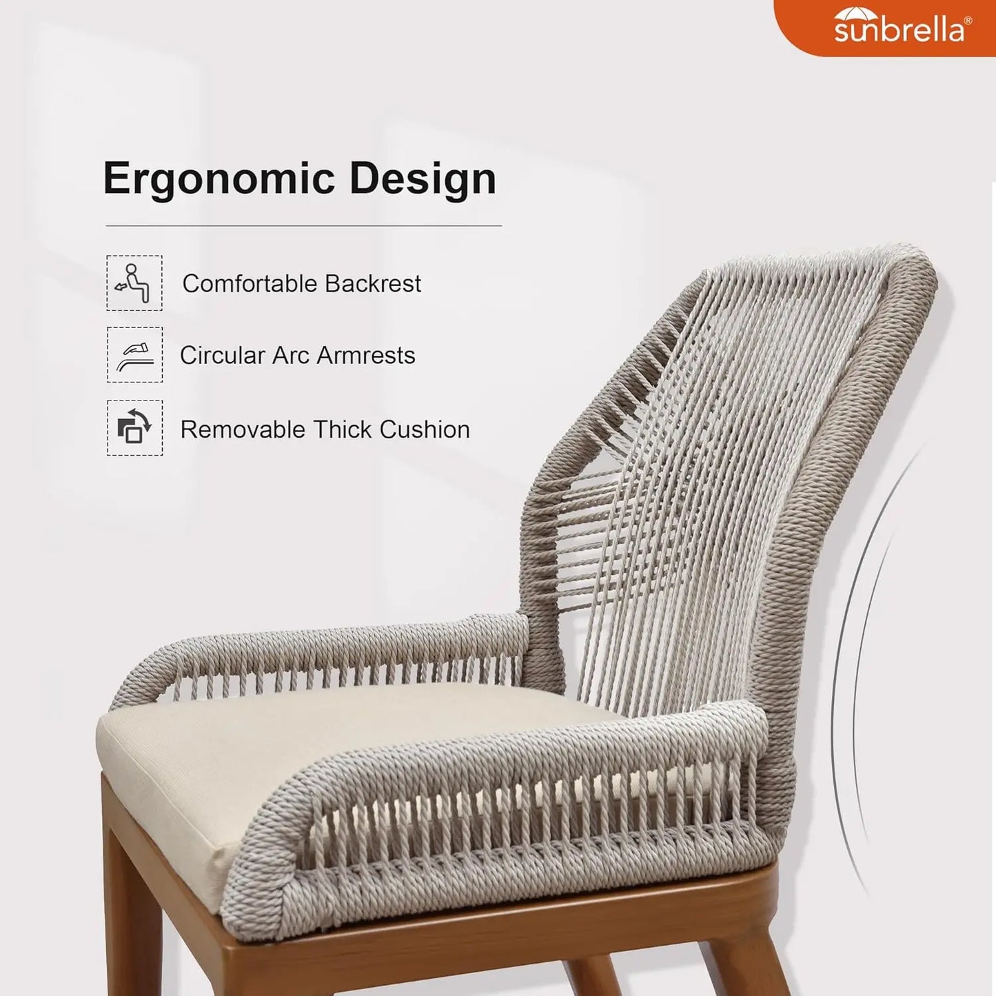 Patio Dining Chair Set 4 Pieces Aluminum Modern Furniture Seating for Garden Kitchen Porch Outdoor Wicker Dining Chairs, Custom