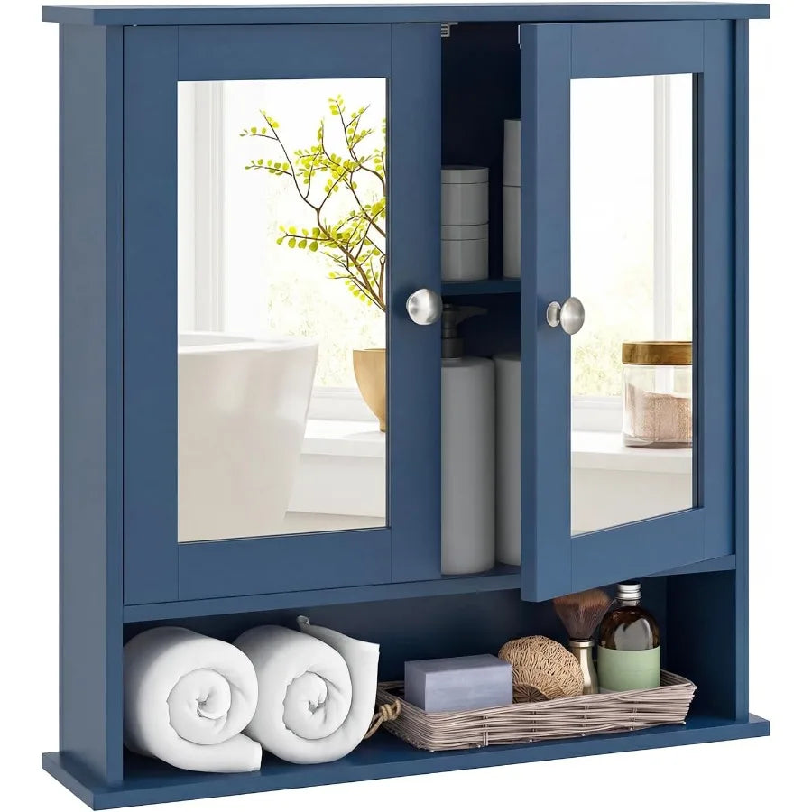 XIUWO Wall Mounted Bathroom Medicine Cabinet With Mirror