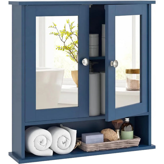 XIUWO Wall Mounted Bathroom Medicine Cabinet With Mirror