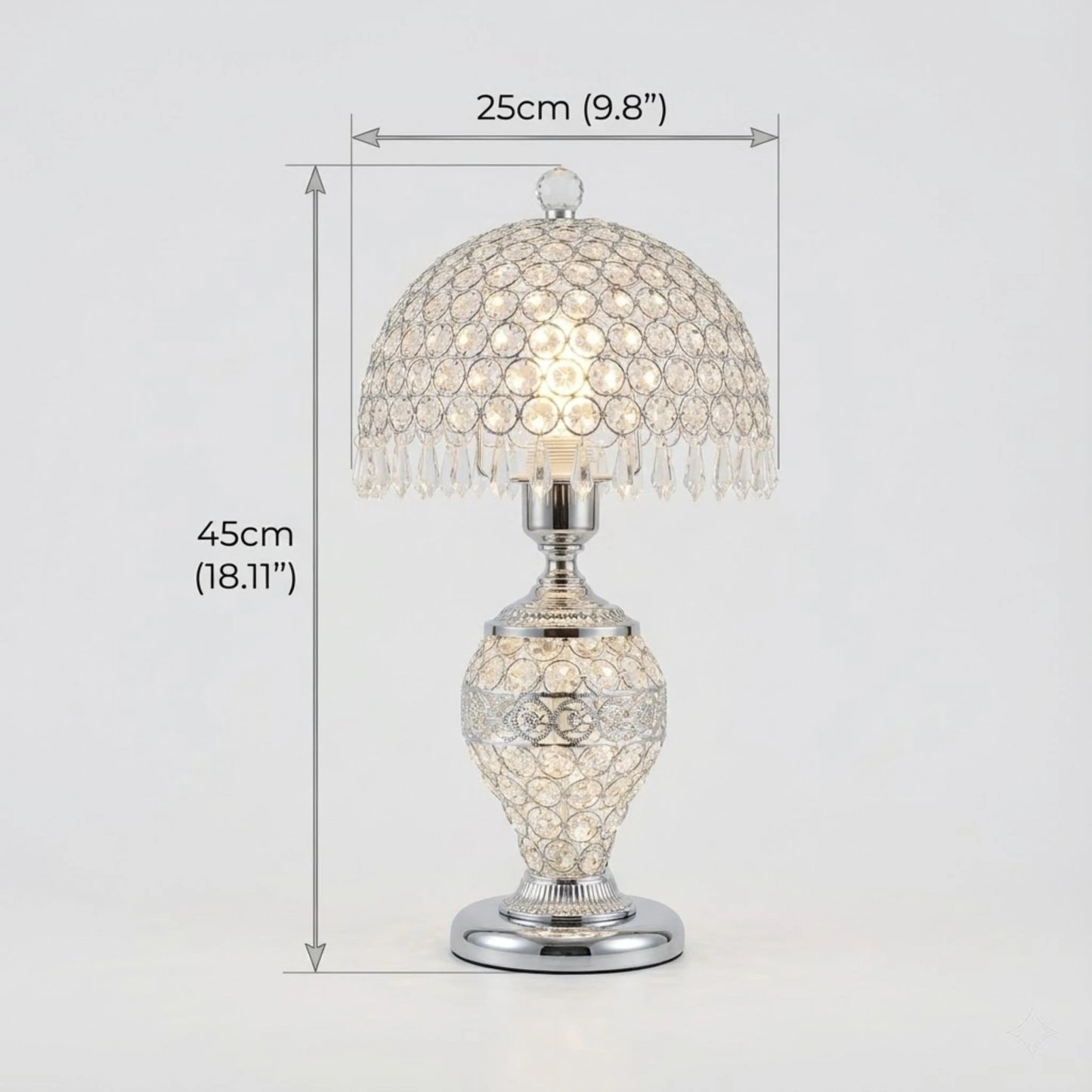 Crystal Table Lamp With Hanging Drops Modern E27 For Home