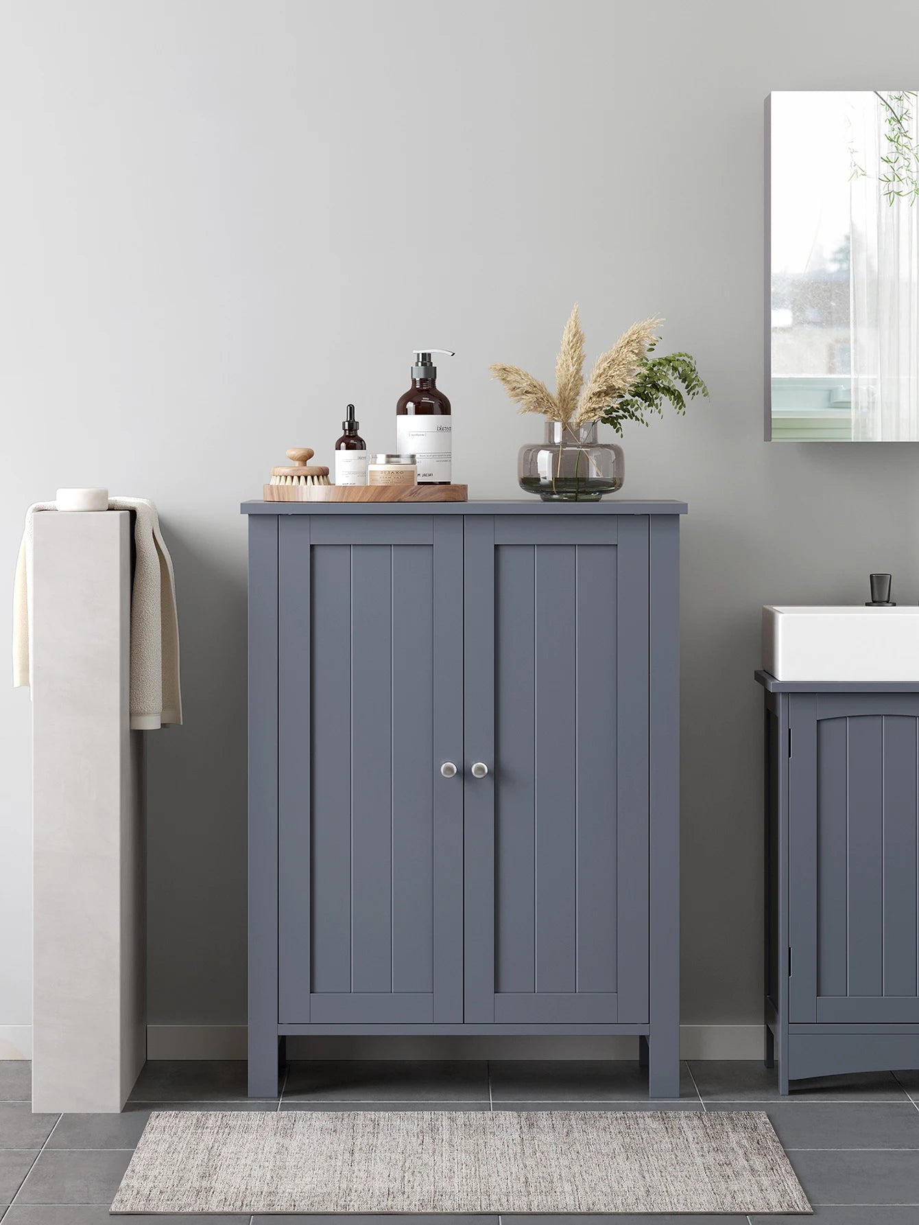 Bathroom Floor Storage Cabinet, Bathroom Storage Unit With 2 Adjustable Shelves, Cabinet Freestanding, 11.8 X 2