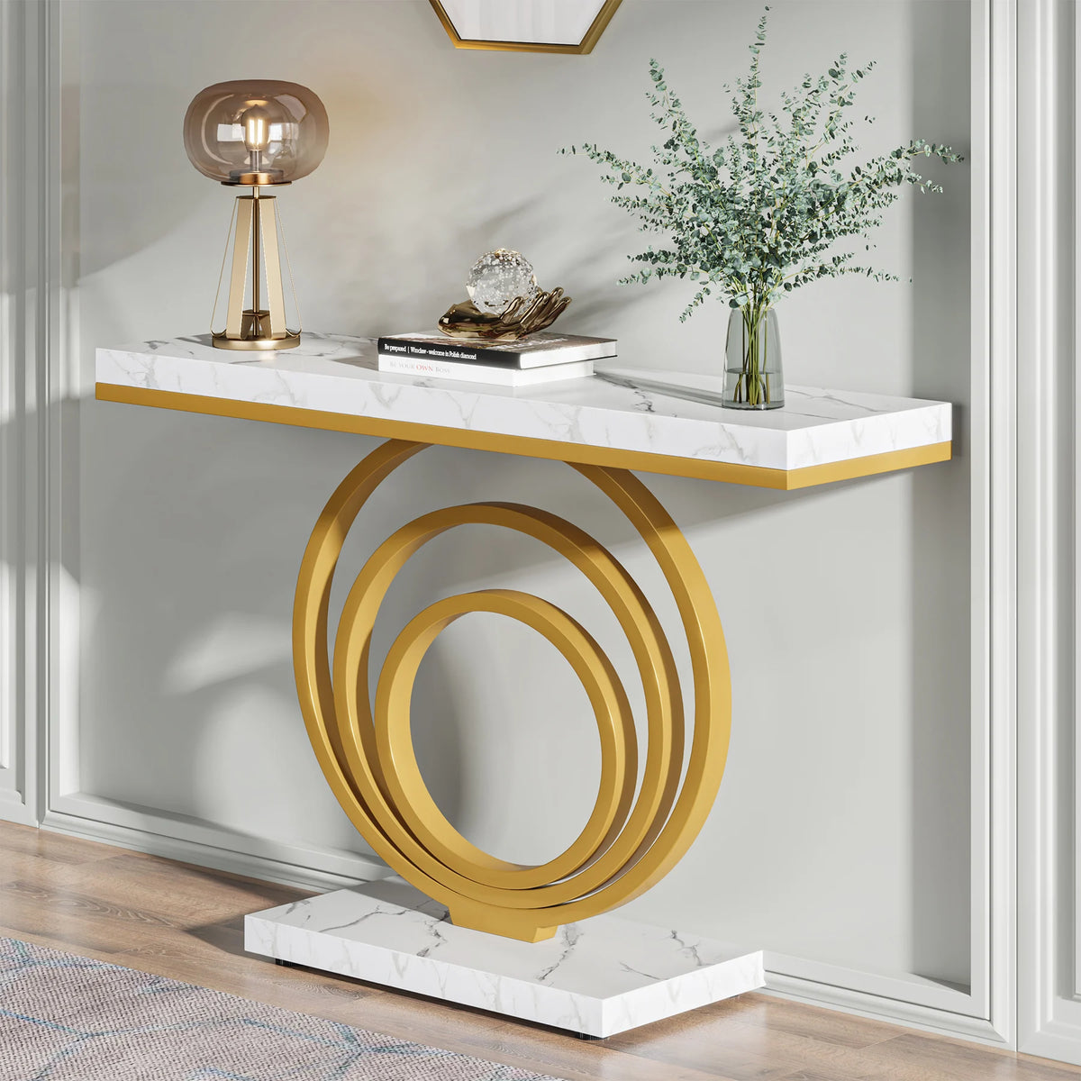 Tribesigns Modern Entryway Console Table With Unique Ring Design