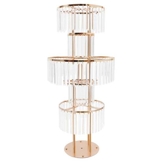 Five Tier Wedding Centerpiece Stand With Hanging Acrylic Vase